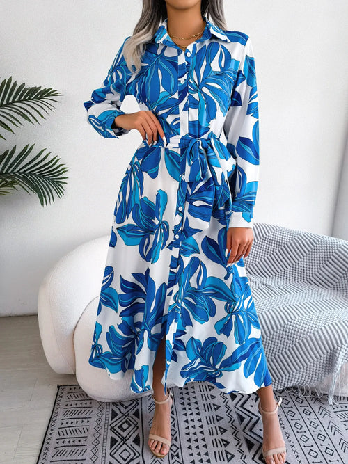 Lindenberg™ | Floral Hemdkleid mit Taillengürtel