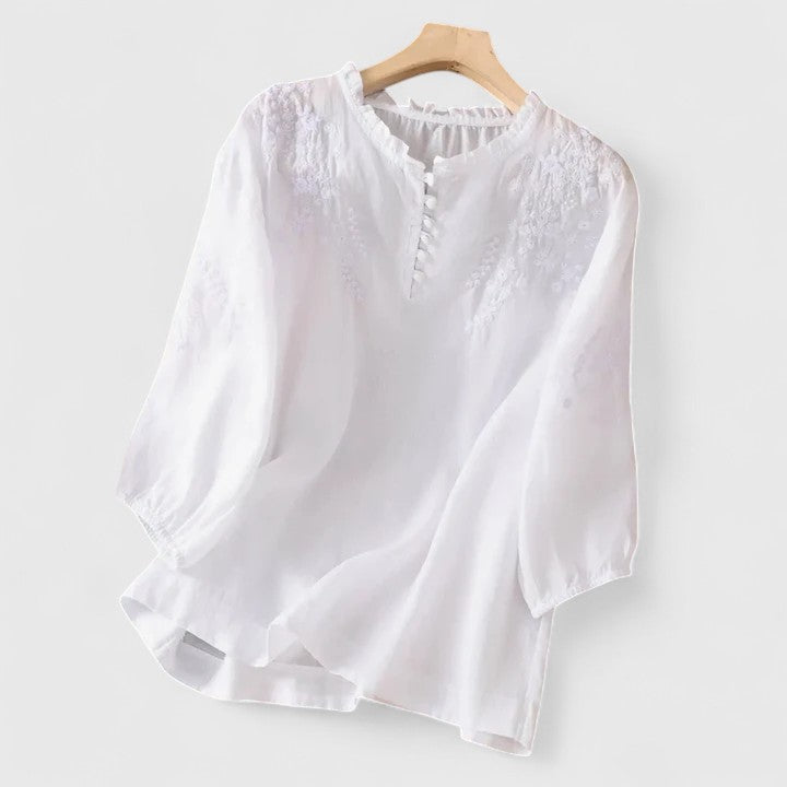 Sternberg™ | Damen Bluse mit Knopfleiste und Stickerei
