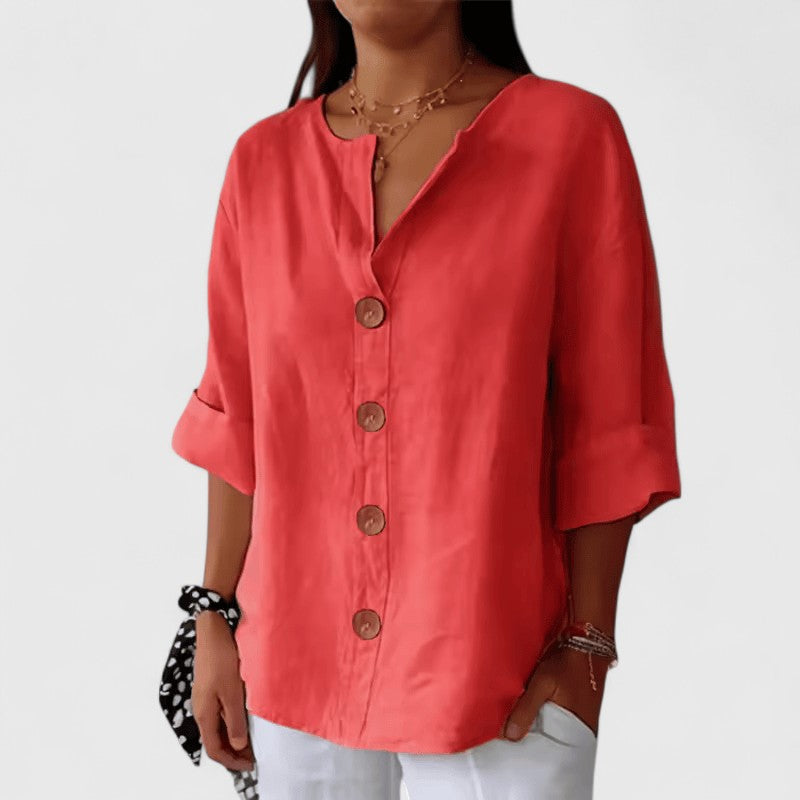 Luviaren™ | Klassische V-Ausschnitt Bluse