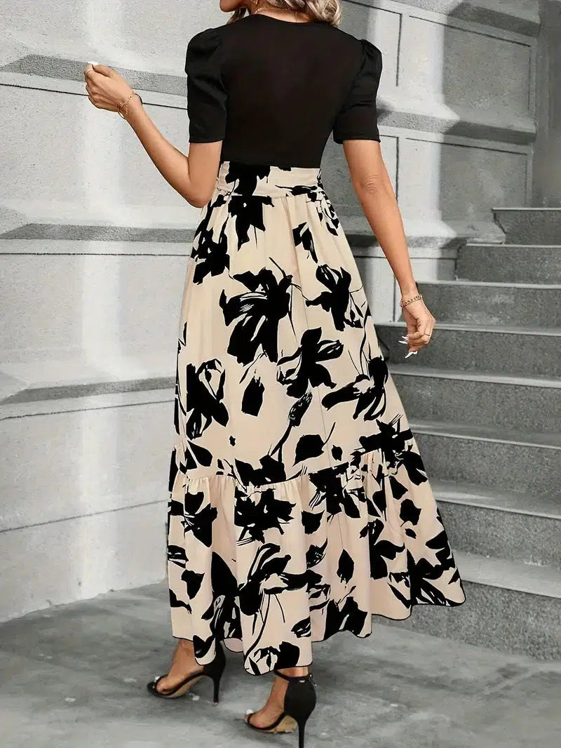 Ivy | Elegantes Maxi-Kleid mit botanischem Print