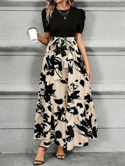 Ivy | Elegantes Maxi-Kleid mit botanischem Print