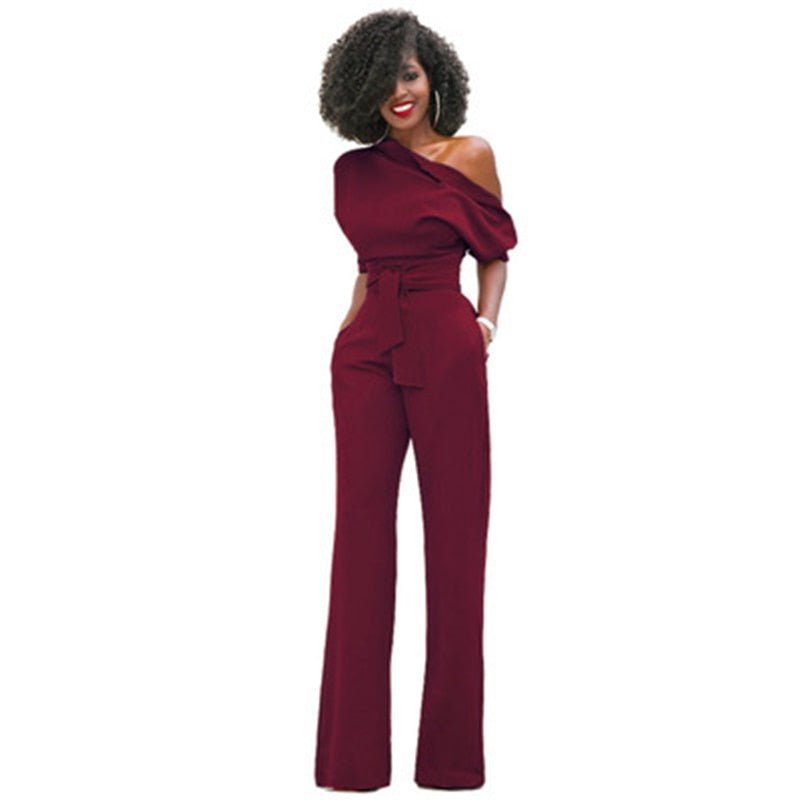 Isabella | Eleganter Off-Shoulder Jumpsuit mit weitem Bein für Damen