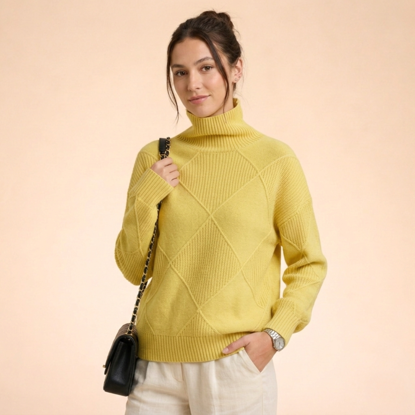Clara | Eleganter und weicher Kaschmir-Rollkragenpullover
