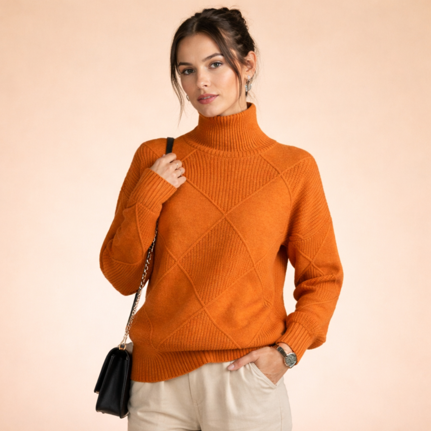 Clara | Eleganter und weicher Kaschmir-Rollkragenpullover