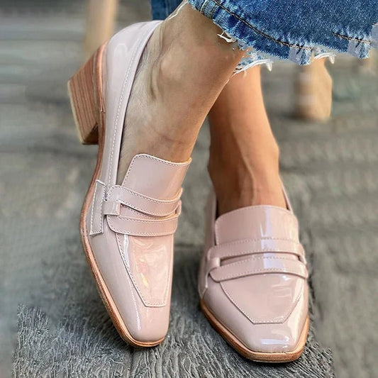 Juliane | Elegante Damen-Lackleder-Loafer mit Blockabsatz