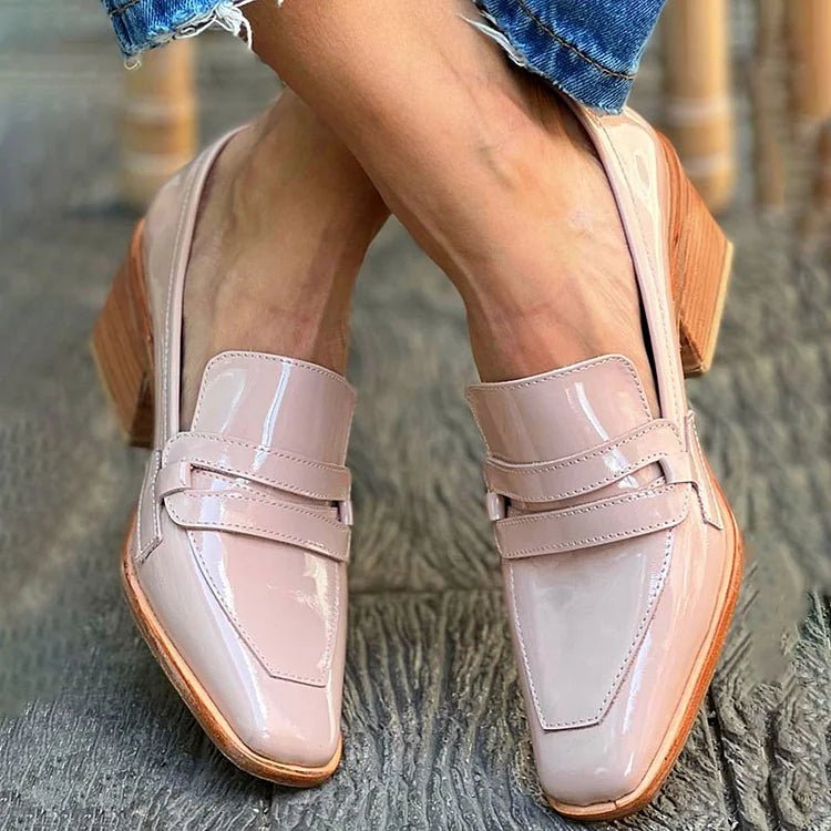 Juliane | Elegante Damen-Lackleder-Loafer mit Blockabsatz