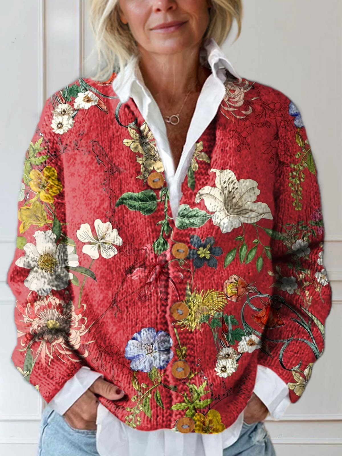 Emma | Eleganter Vintage-Blumen-Cardigan für stilvolles Layering
