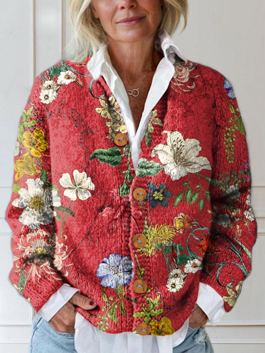 Emma | Eleganter Vintage-Blumen-Cardigan für stilvolles Layering