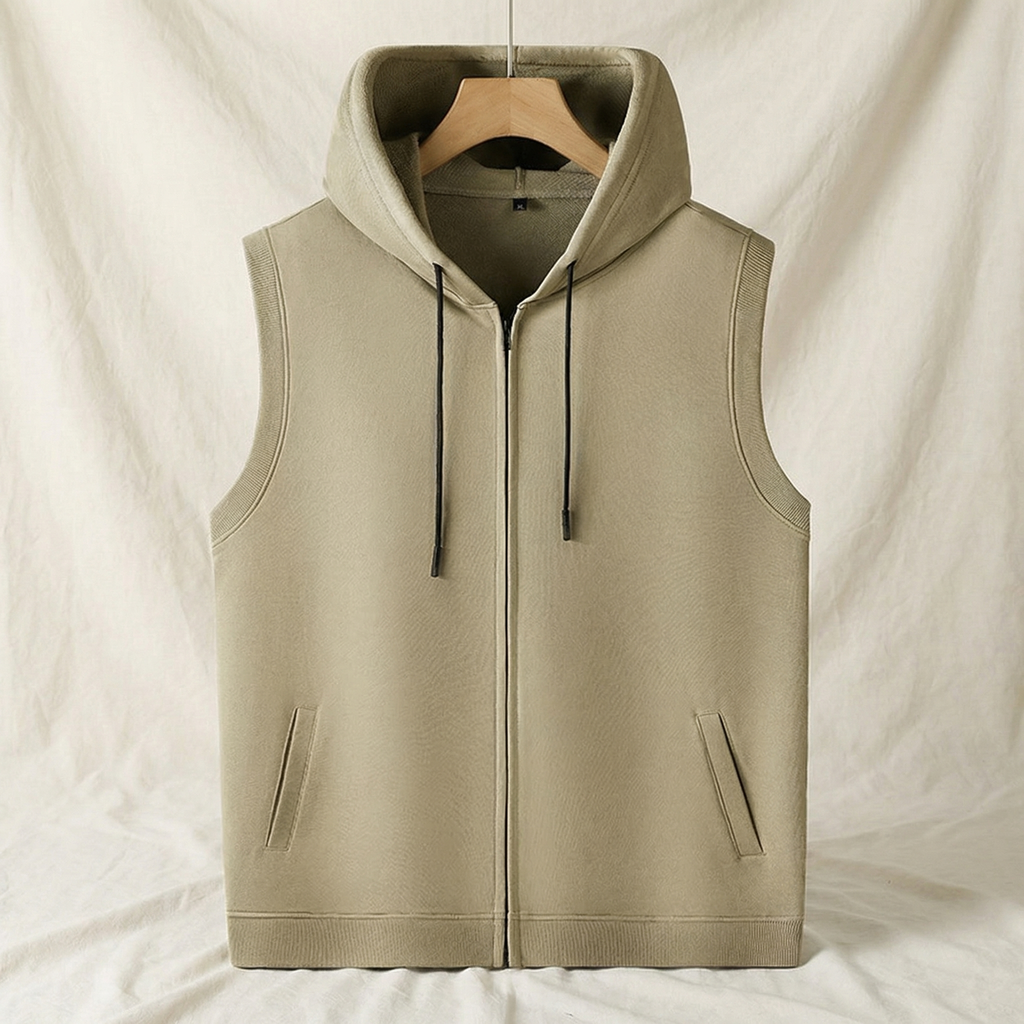 Jörg | Moderner ärmelloser Hoodie mit Full-Zip