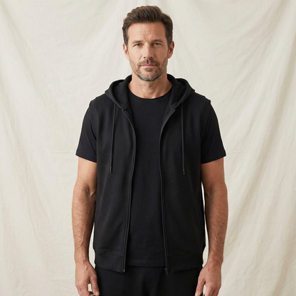 Jörg | Moderner ärmelloser Hoodie mit Full-Zip