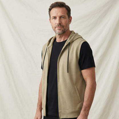 Jörg | Moderner ärmelloser Hoodie mit Full-Zip