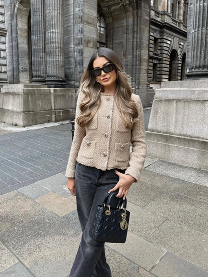 Clara | Elegante Damen-Tweedjacke mit figurbetonter Silhouette