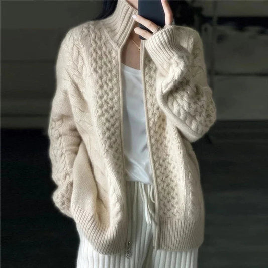 Gerber | Eleganter Kaschmir-Strickjacke mit Stehkragen
