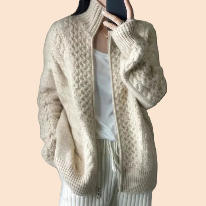 Gerber | Eleganter Kaschmir-Strickjacke mit Stehkragen