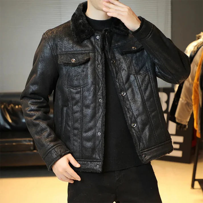 Liam | Stilvolle und bequeme Lederbomberjacke