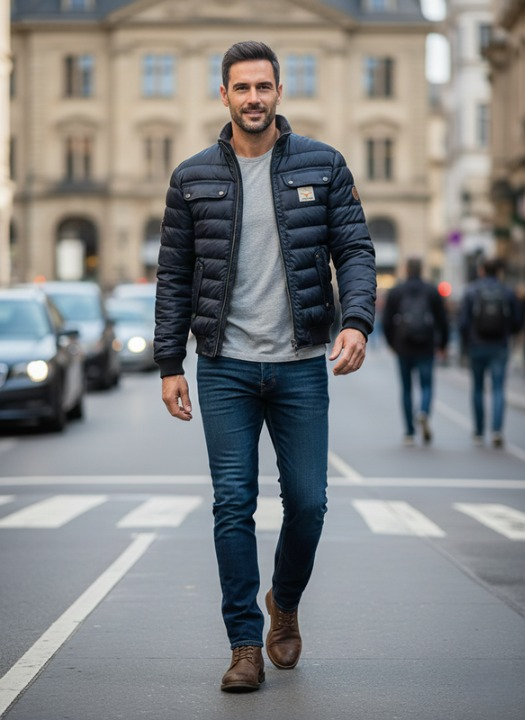 Florian | Moderne Gepolsterte Herren Urban Jacke für Stil und Wärme