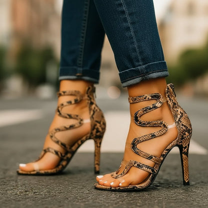 Marie | Exotische High Heels mit Schlangenmuster