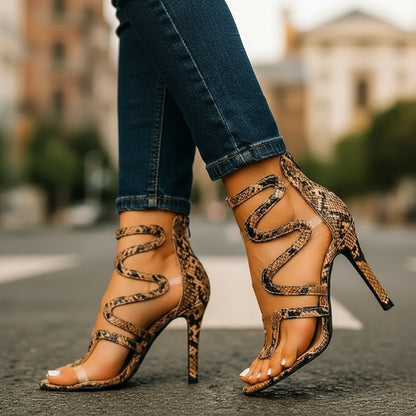 Marie | Exotische High Heels mit Schlangenmuster