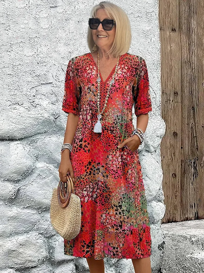 Laura | Auffälliges Midikleid mit Entspanntem Schnitt