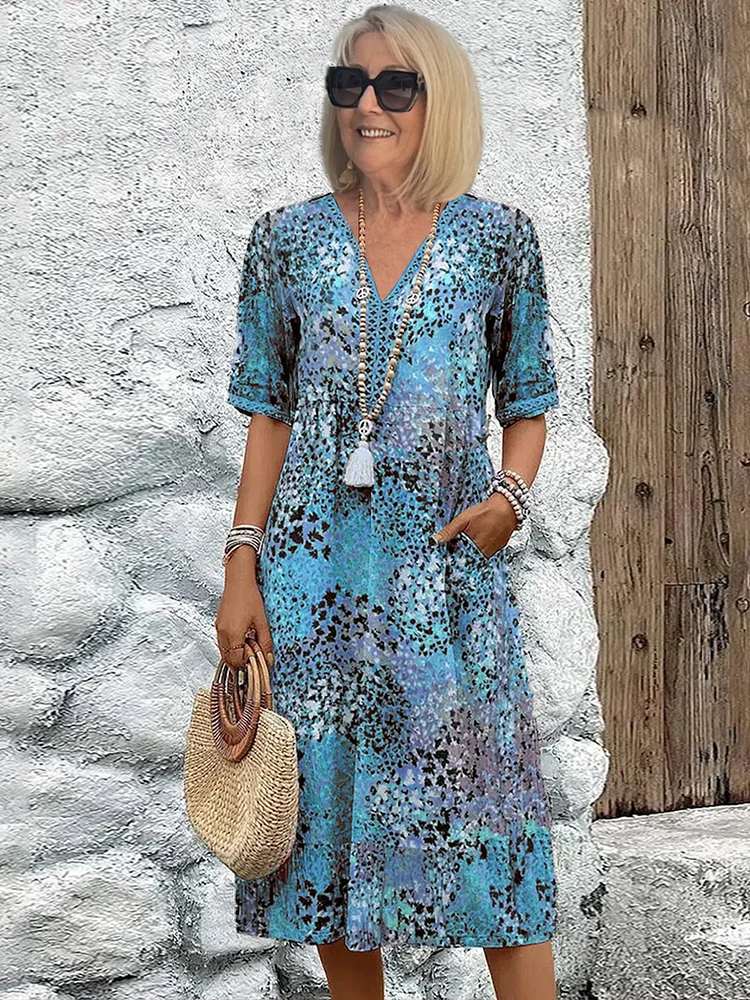 Laura | Auffälliges Midikleid mit Entspanntem Schnitt