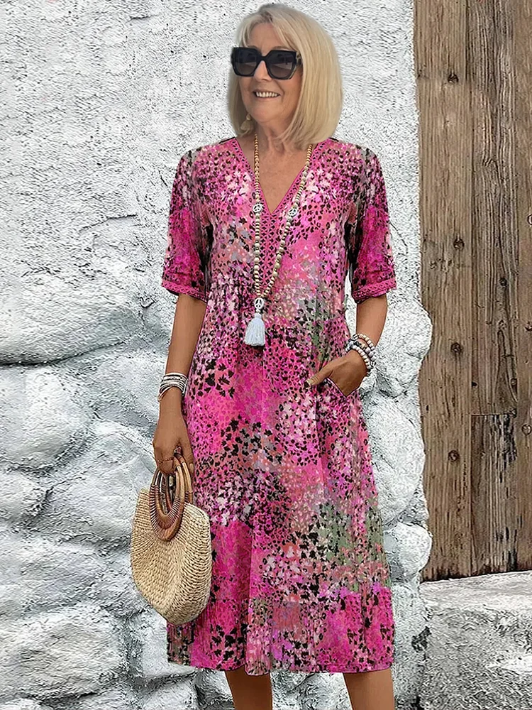Laura | Auffälliges Midikleid mit Entspanntem Schnitt