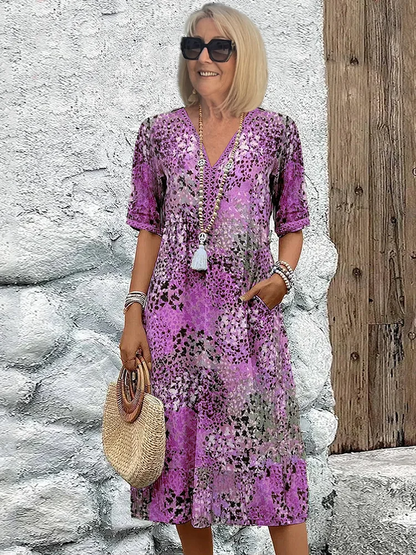 Laura | Auffälliges Midikleid mit Entspanntem Schnitt
