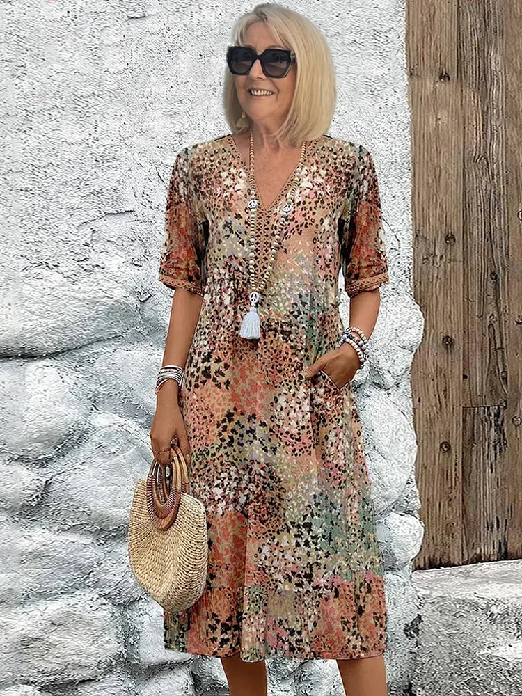 Laura | Auffälliges Midikleid mit Entspanntem Schnitt