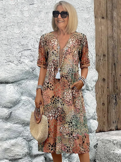 Laura | Auffälliges Midikleid mit Entspanntem Schnitt
