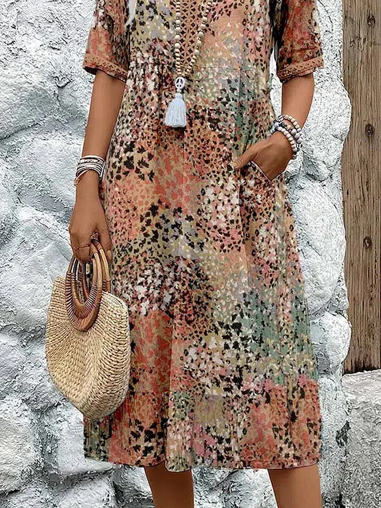 Laura | Auffälliges Midikleid mit Entspanntem Schnitt