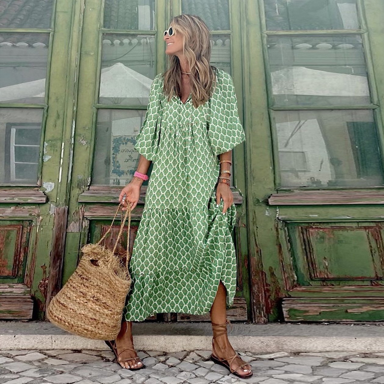 Birgit | Modisches Maxi-Kleid im Vintage-Stil