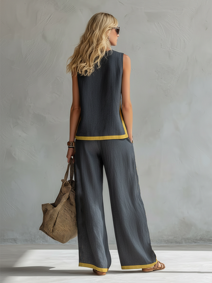 Clara | Elegantes zweiteiliges Set mit kontrastierenden Details