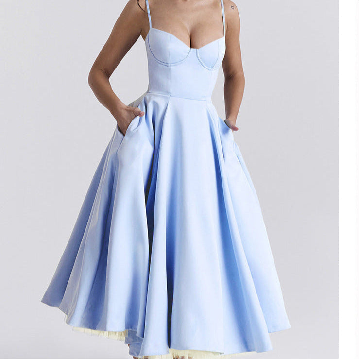 Jana | Romantisches Bustier Midi Kleid High-Low Tüllrock