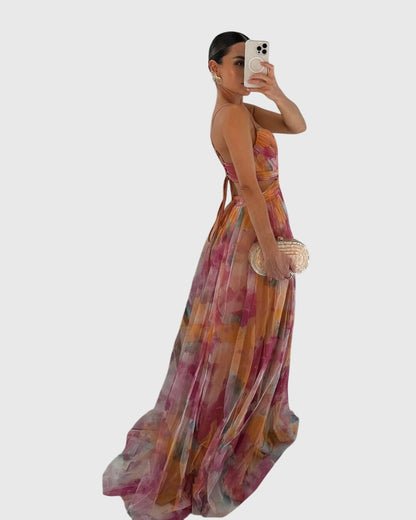 Aurelis™ | Blumenprint Maxikleid mit verstellbaren Trägern