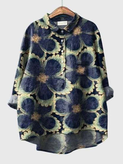 Kronberg™ | Damen Bluse mit Blumenmuster und Knopfleiste