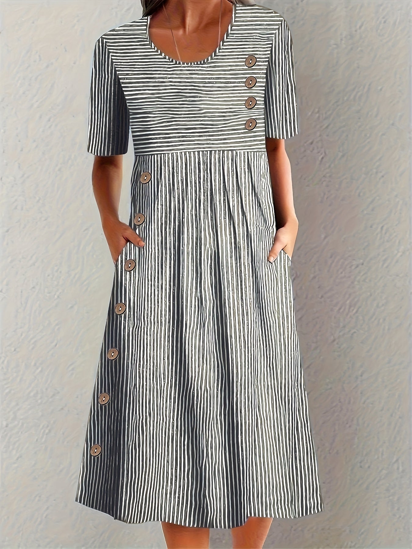 Stahlberg™ | Gestreiftes Midi-Sommerkleid mit lockerer Passform