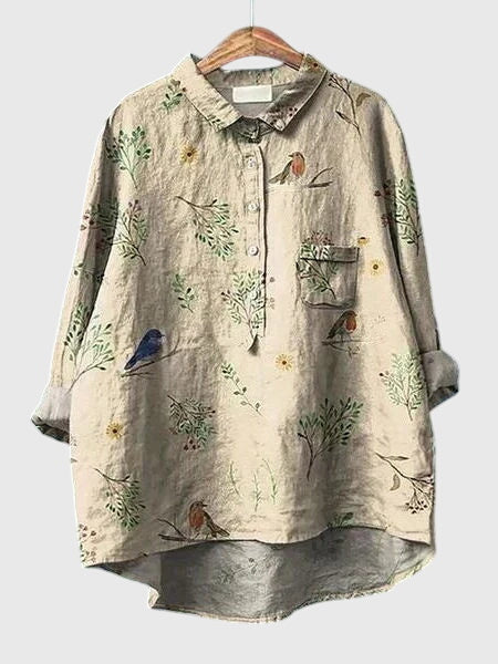 Kronberg™ | Damen Bluse mit Blumenmuster und Knopfleiste