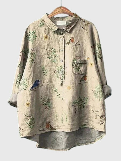 Kronberg™ | Damen Bluse mit Blumenmuster und Knopfleiste