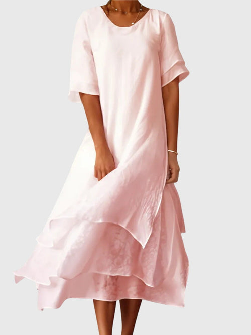 Aurelis™ | Fließendes Damenkleid mit offenem Ausschnitt