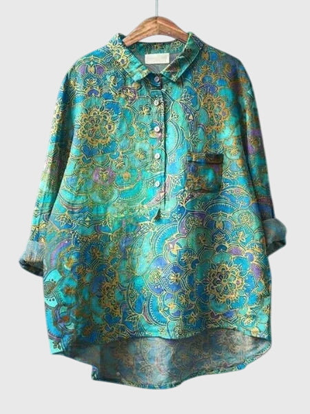 Kronberg™ | Damen Bluse mit Blumenmuster und Knopfleiste