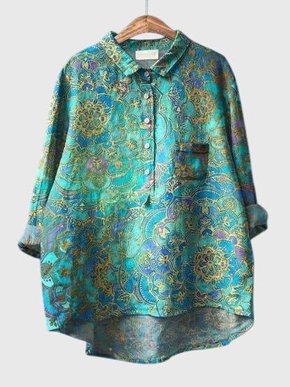 Kronberg™ | Damen Bluse mit Blumenmuster und Knopfleiste