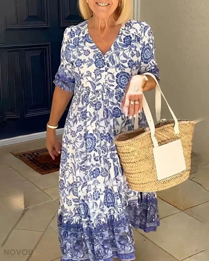 Aurelis™ | Maxikleid mit V-Ausschnitt und Blumenmuster