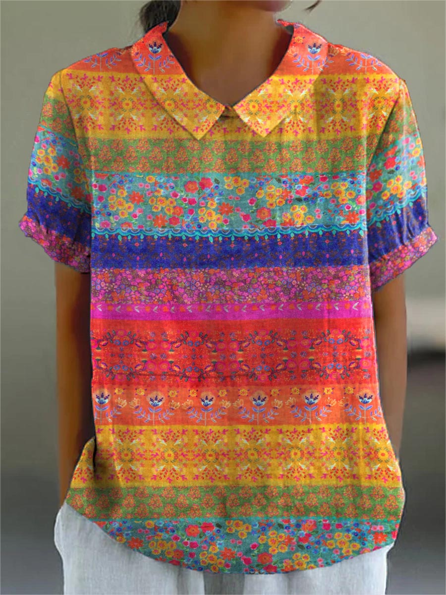 Luviaren™ | Floral Gestreiftes Damen-Shirt