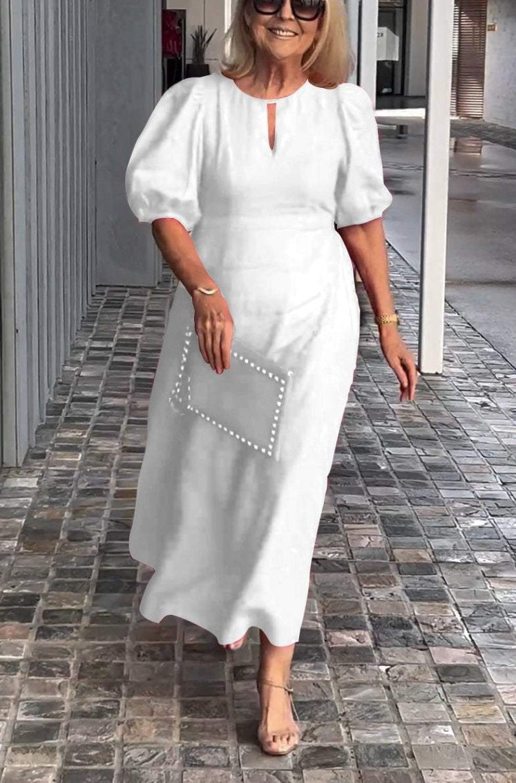 Luviaren™ | Elegantes Midi-Kleid mit Puffärmeln