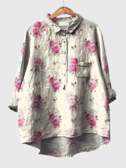 Kronberg™ | Damen Bluse mit Blumenmuster und Knopfleiste