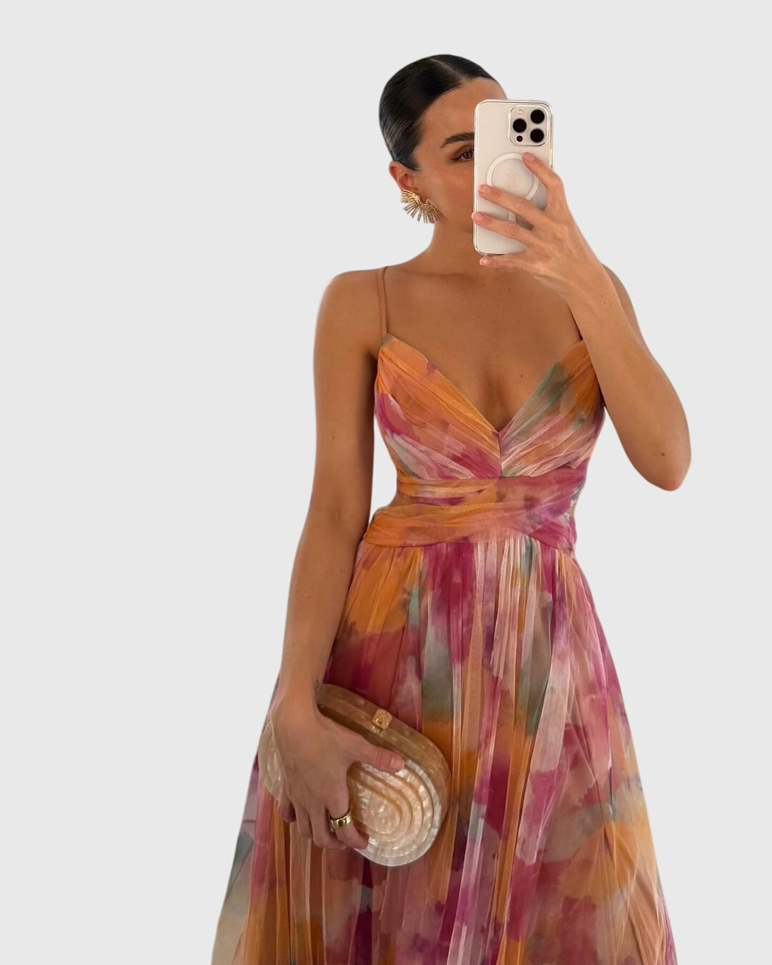 Aurelis™ | Blumenprint Maxikleid mit verstellbaren Trägern