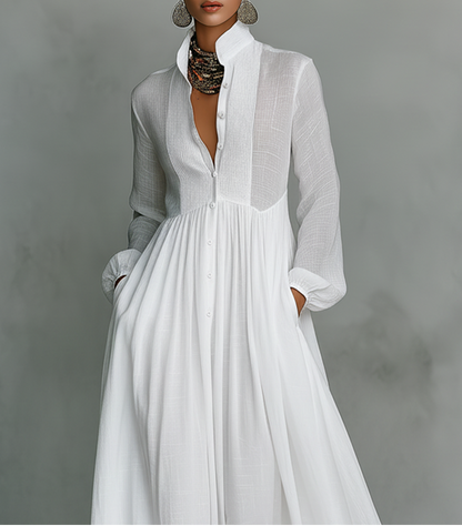 Aurelis™ | Serena Maxikleid mit Knopfleiste