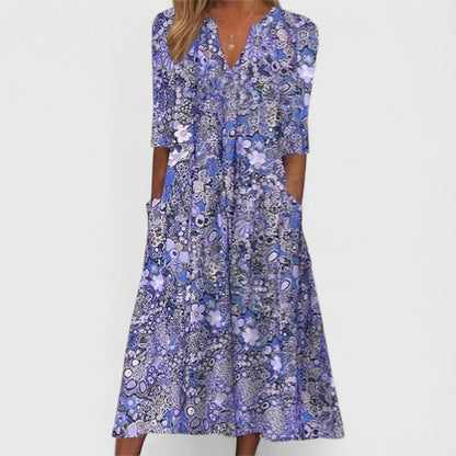 Luvana™ | Sommerkleid mit Blumenmuster und Taschen