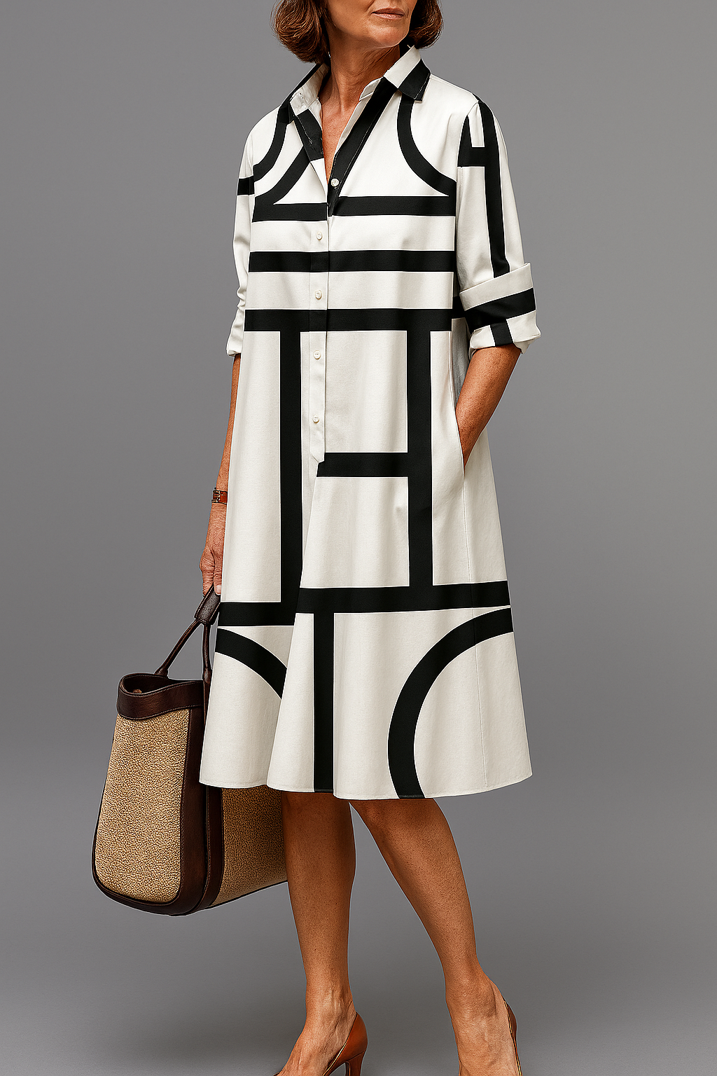 Aurelis™ | Fließendes Midi-Kleid mit eleganter Silhouette
