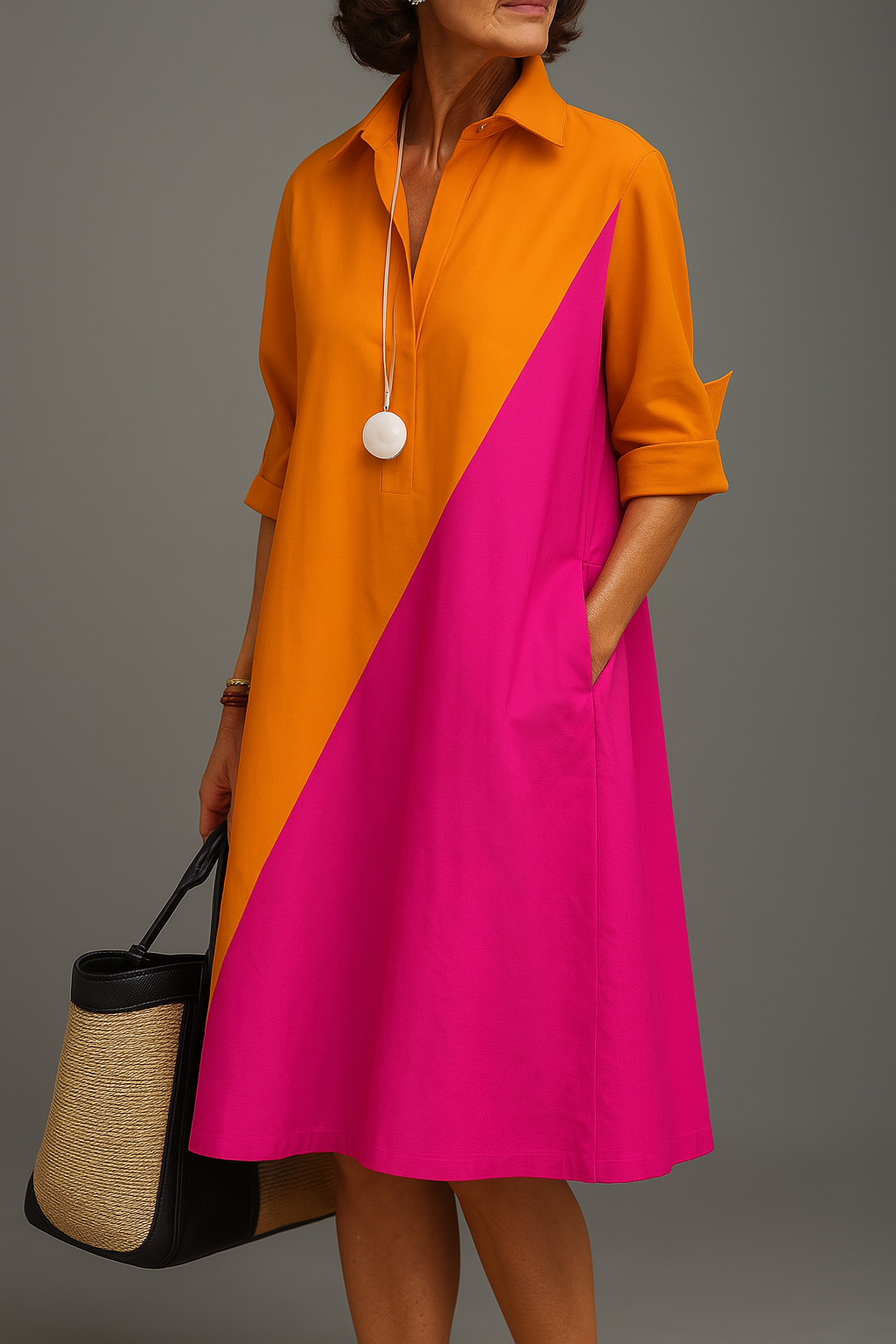 Luviaren™ | Midi-Kleid Sabrina mit fließender Silhouette