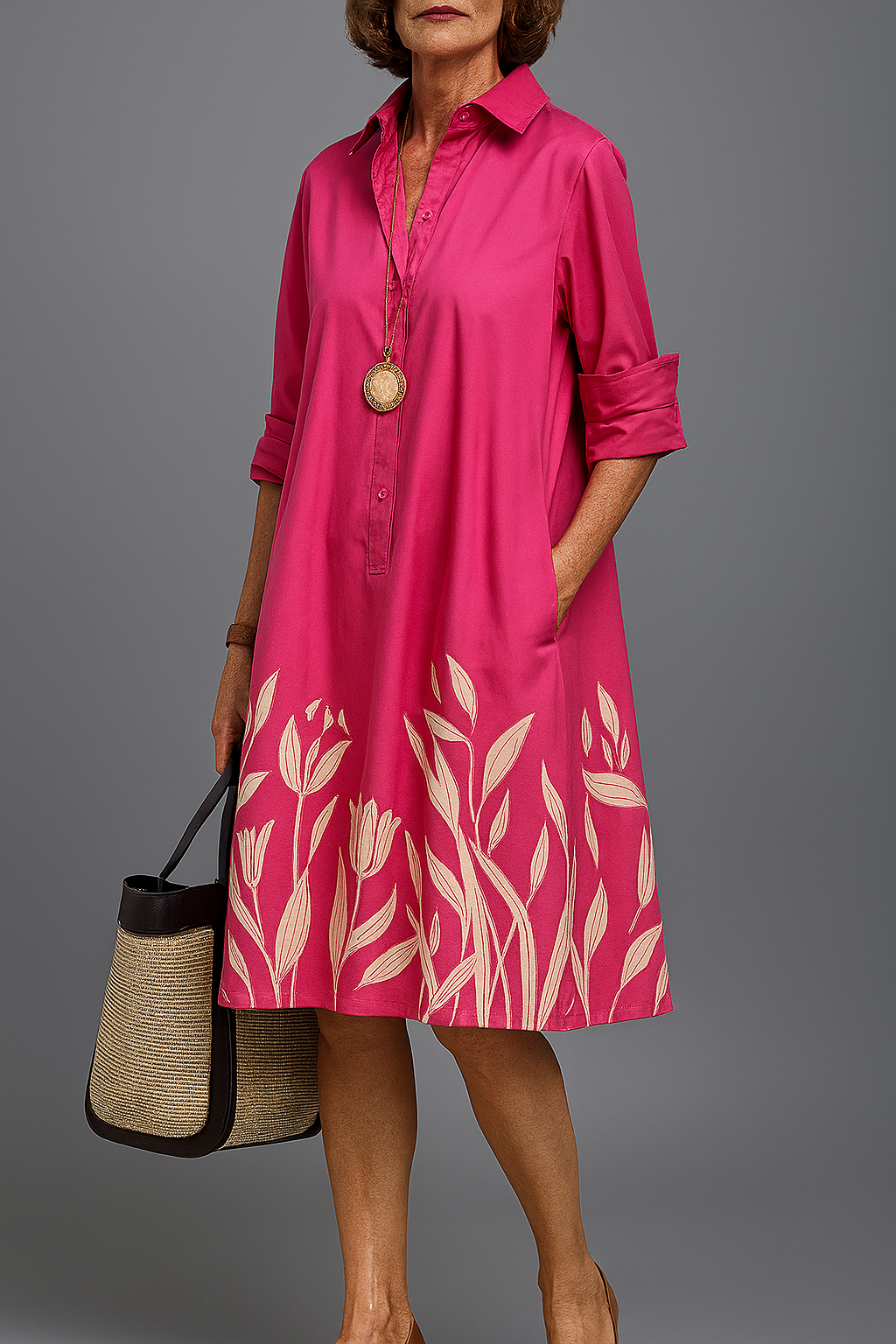 Aurelis™ | Fließendes Midi-Kleid mit entspannter Passform